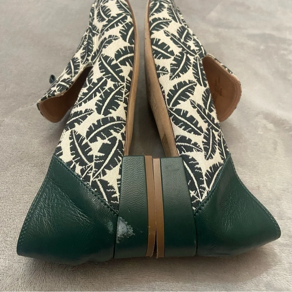J. Crew Women's Cream Green Banana Leaf Print Loafers